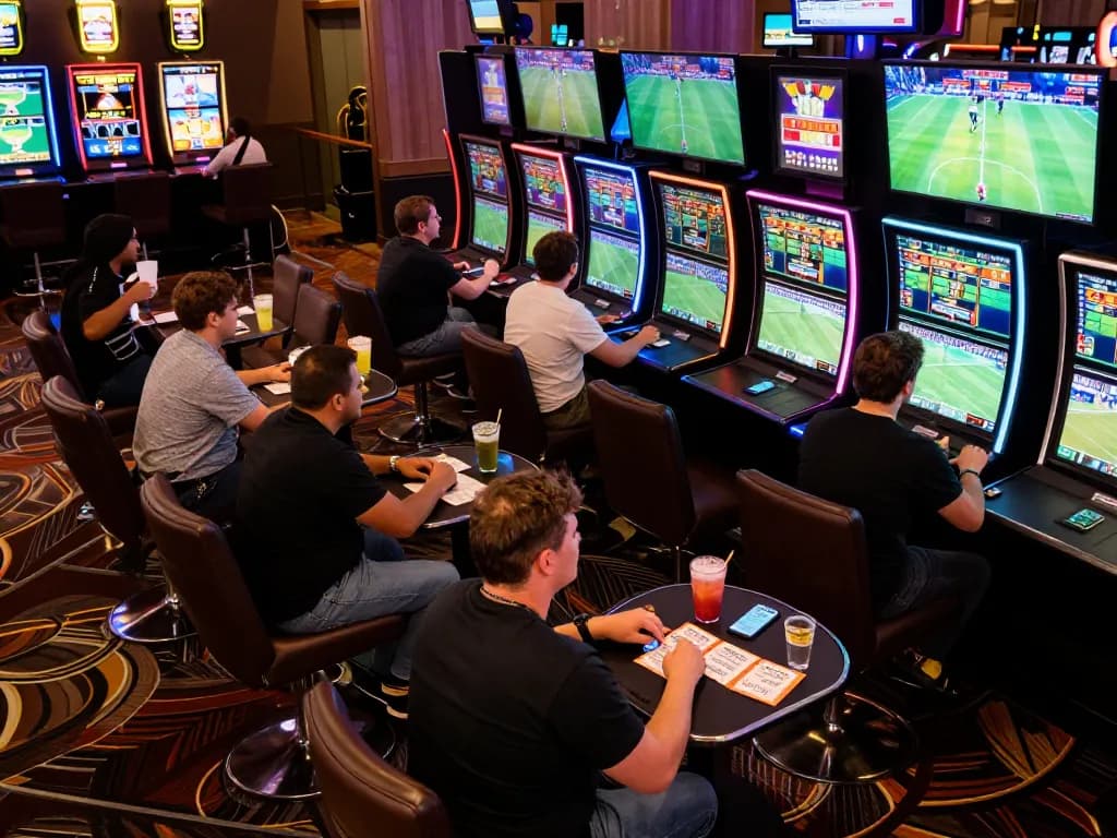Betting enthusiasts reviewing top quality widgets for live sports during exciting matches.