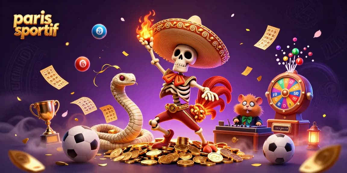 Illustration dynamique de paris sportifs avec un mariachi squelettique et des éléments de jeu captivants