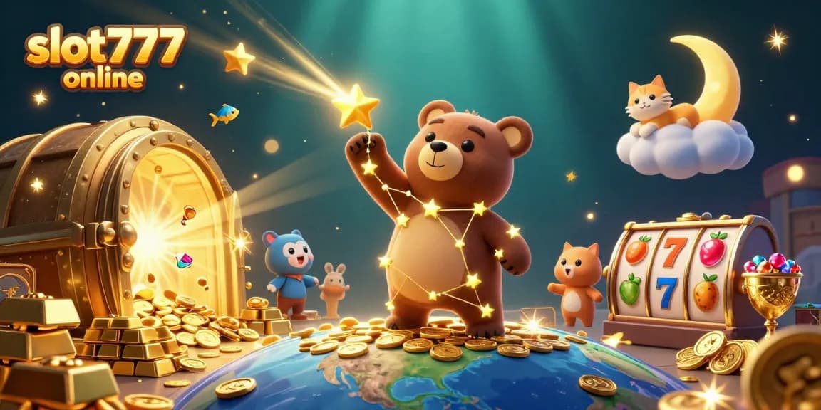 Spin the reels and win big with slot777 online in this vibrant and magical scene.