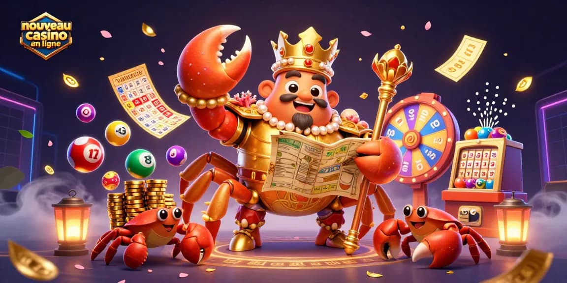 Découvrez le nouveau casino en ligne avec un empereur crabe doré et une pluie d'argent.