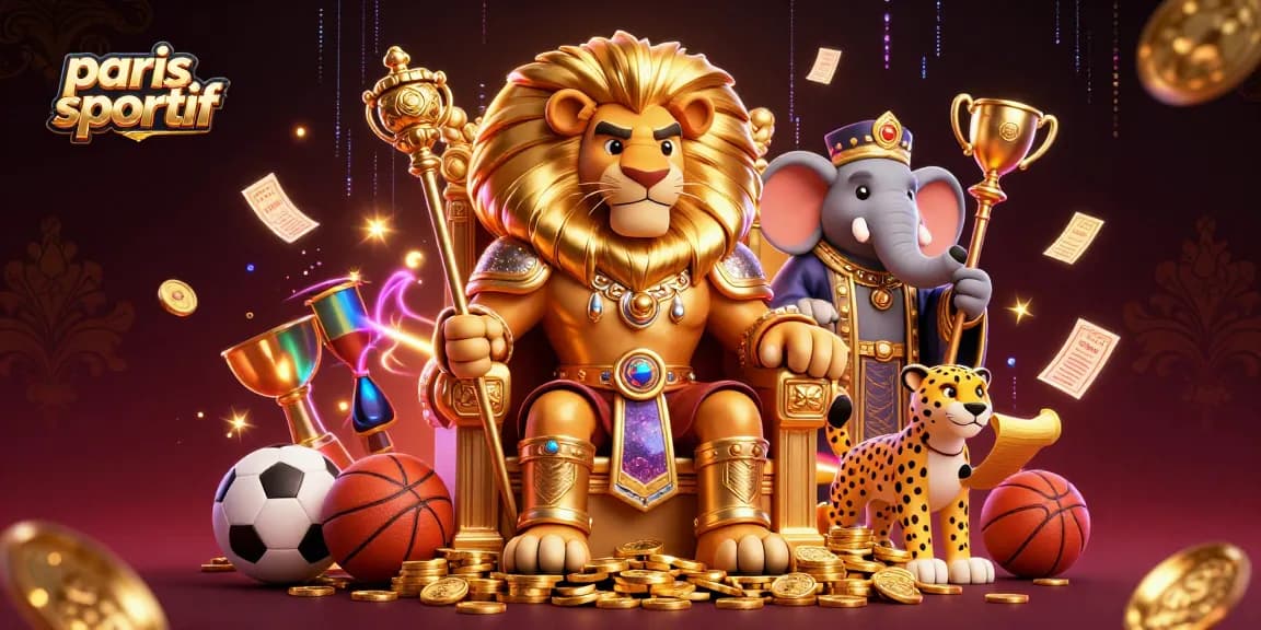 Pari sportif captivant avec un roi lion en armure et des éléments de jeu dynamiques