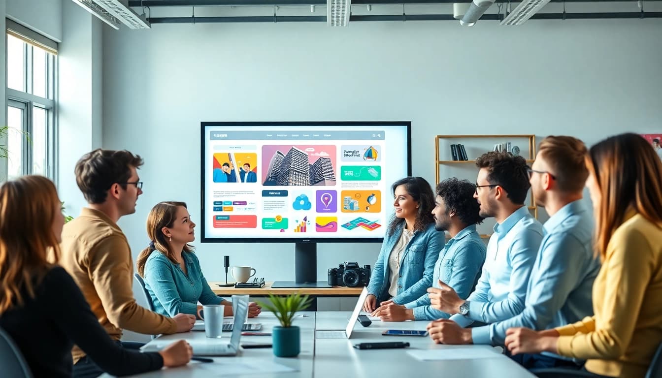 Website erstellen lassen durch ein kreatives Team in moderner Büroumgebung.