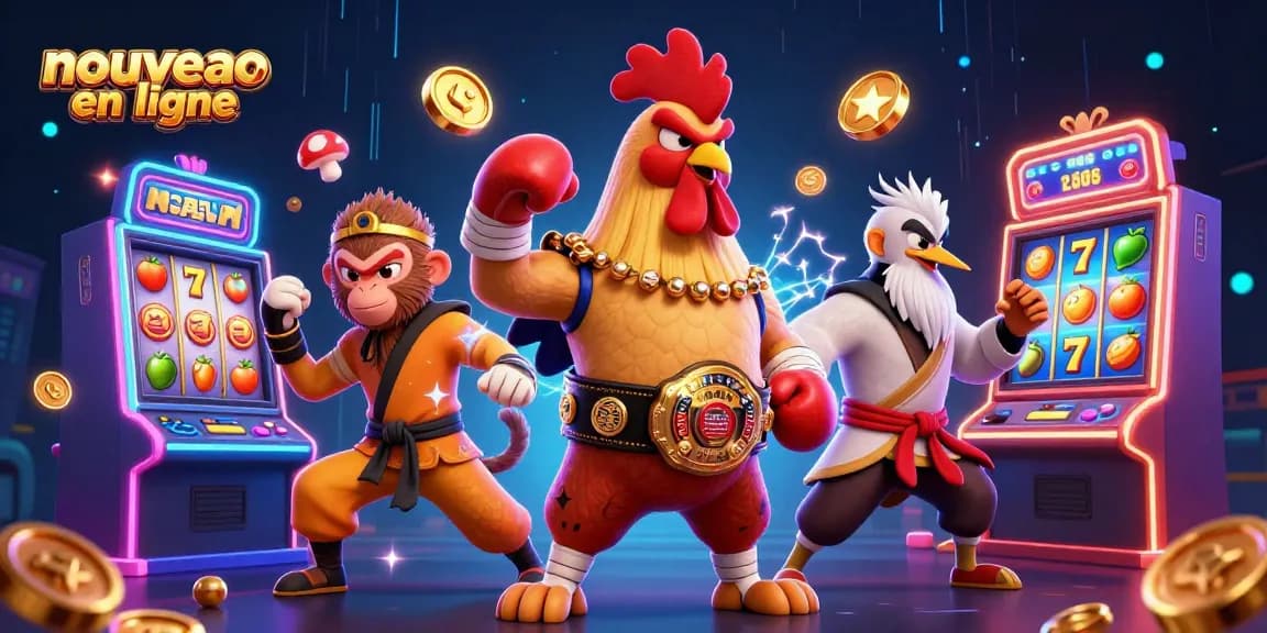 Gagnez gros dans le nouveau casino en ligne avec des personnages de combat colorés et des machines à sous animées.