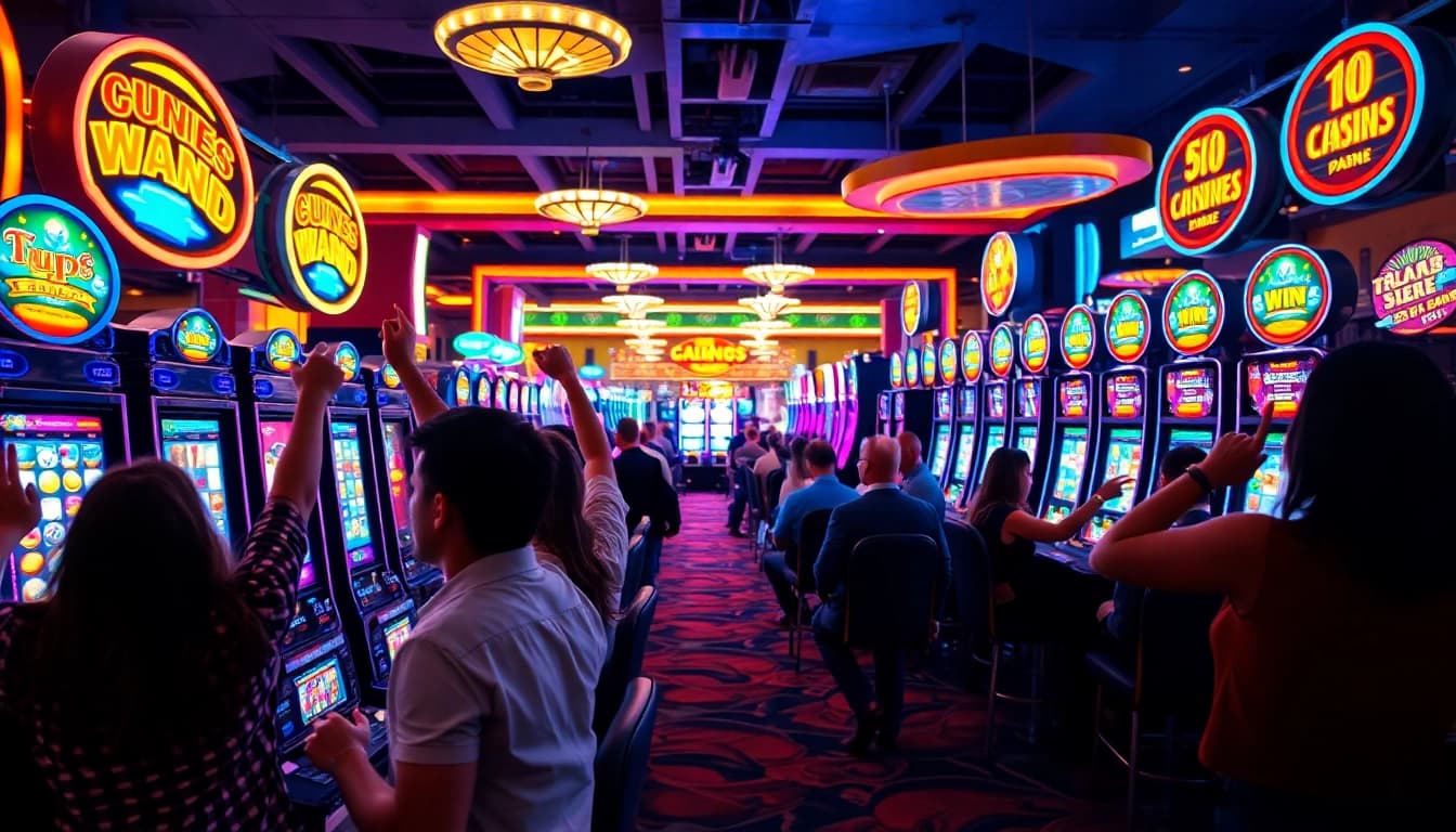 Rasakan keseruan bermain link slot online dengan mesin slot yang berwarna-warni dan atmosfer kasino yang hidup.