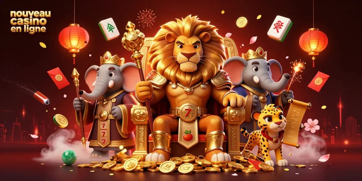 Illustrez votre expérience avec le nouveau casino en ligne entouré de personnages animés et d'éléments de jeu fascinants.