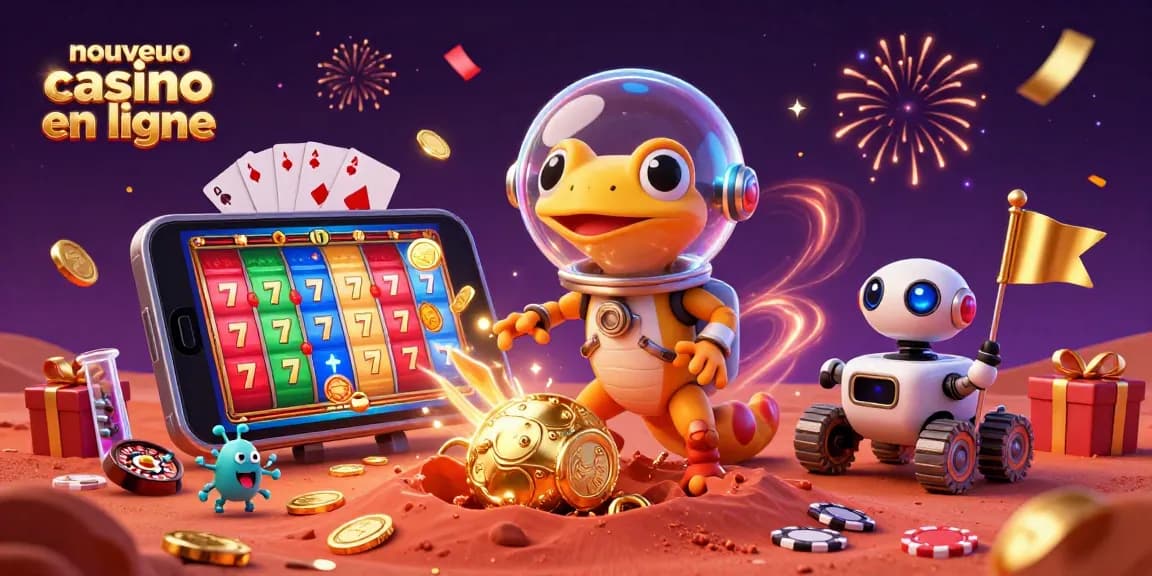 Explorez le nouveau casino en ligne avec un lézard martien et ses amis au milieu de jeux riches.