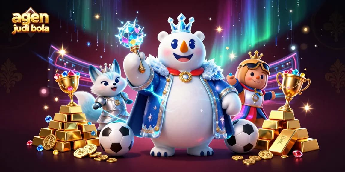 Experience agen judi bola excitement with a thrilling polar bear and snow fox in a dynamic sports betting scene.