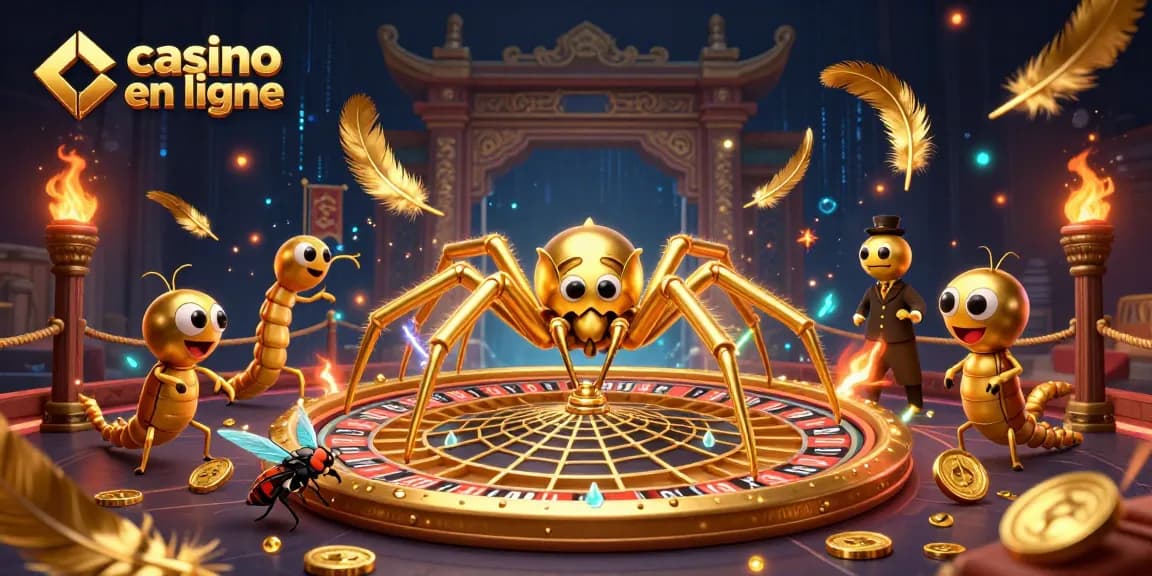 Placez vos paris au casino en ligne avec ce décor animé captivant.