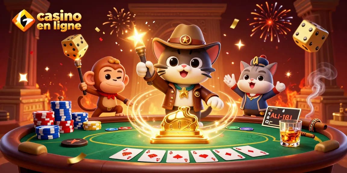 Explorez le monde du casino en ligne où un chat archéologue découvre des trésors dans une ambiance festive