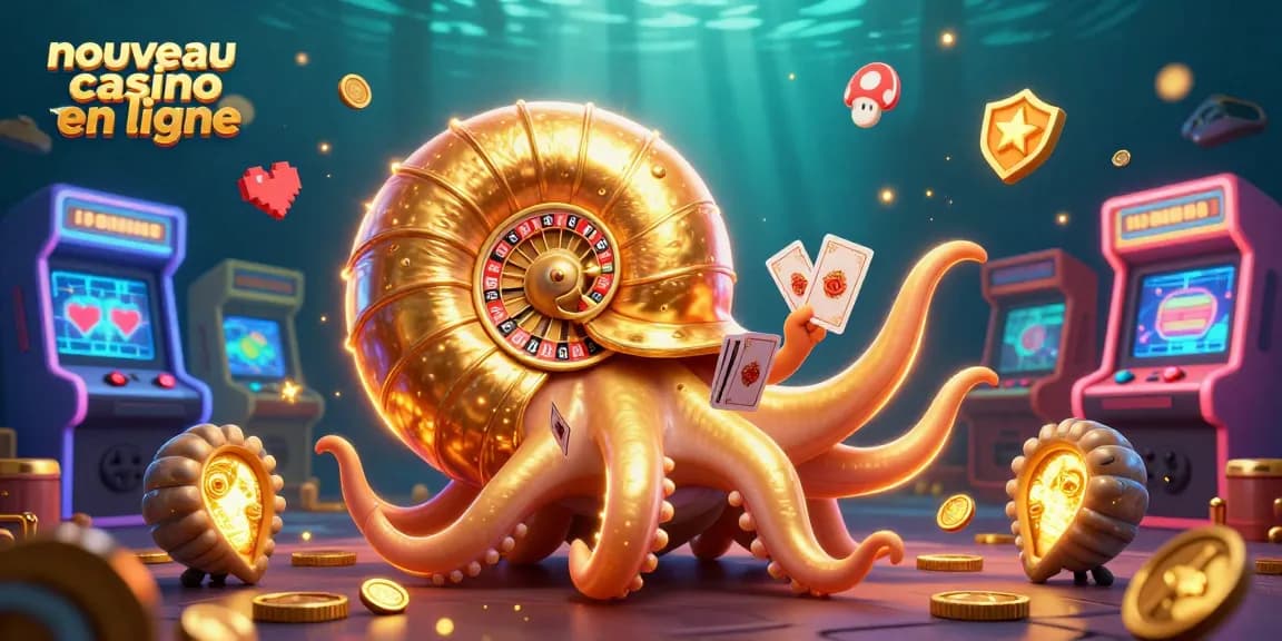Jouez aux machines à sous dans un nouveau casino en ligne avec un nautilus géant.