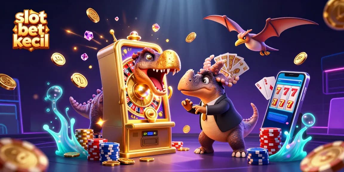 Experience thrilling action with slot bet kecil as colorful coins cascade from winning slot machine!