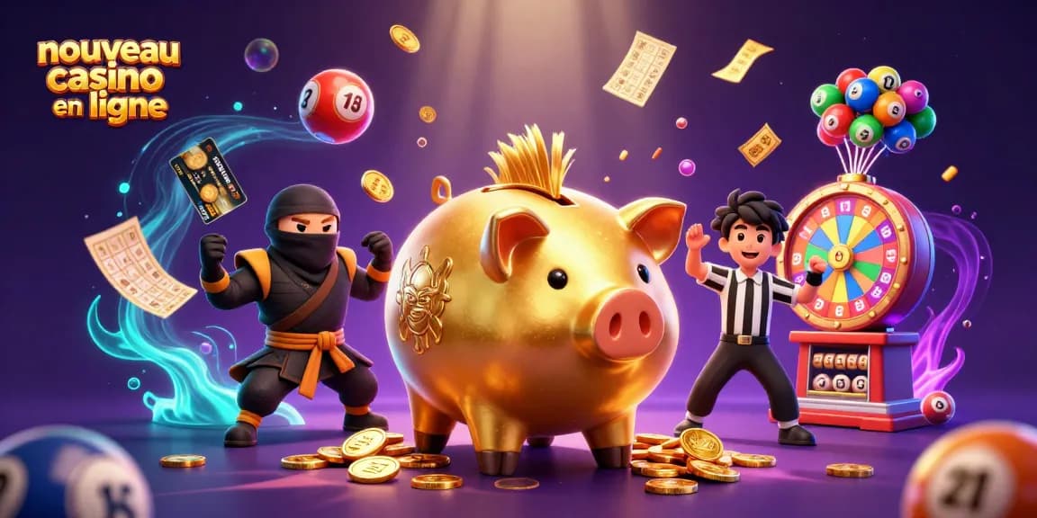 Des personnages amusants d'un nouveau casino en ligne illustrent un affrontement ludique d'économie