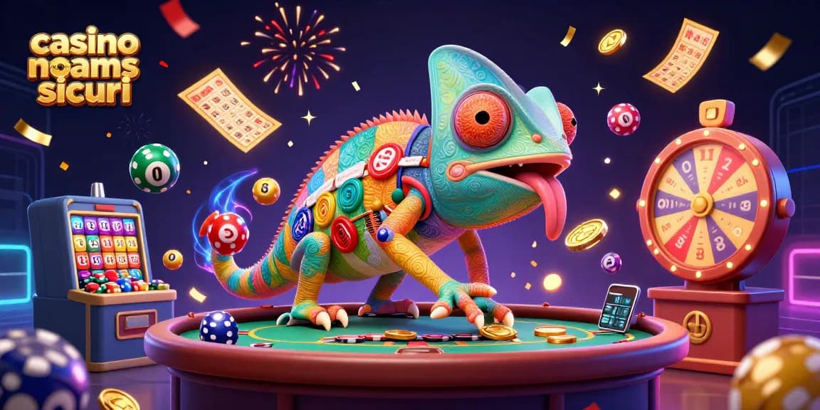 Scopri i migliori giochi nei casino non AAMS sicuri con la gioca del camaleonte e i premi scintillanti.