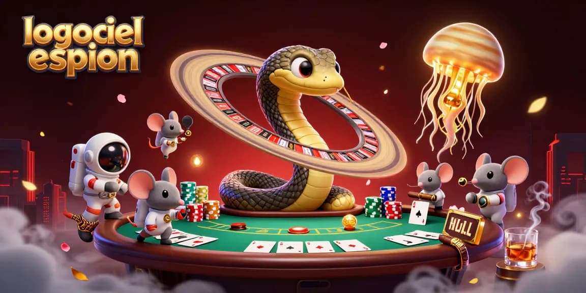 Pariez avec logiciel espion sur une table de poker dynamique remplie de jetons colorés et d'astronautes.