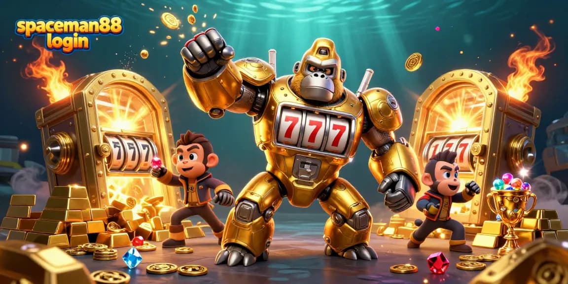 Experience the excitement of winning with spaceman88 login in this vibrant casino-themed illustration.