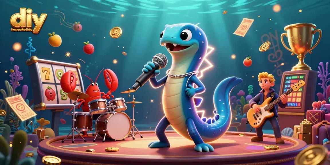 dive into the exciting world of a DIY home décor blog featuring a lively underwater casino scene