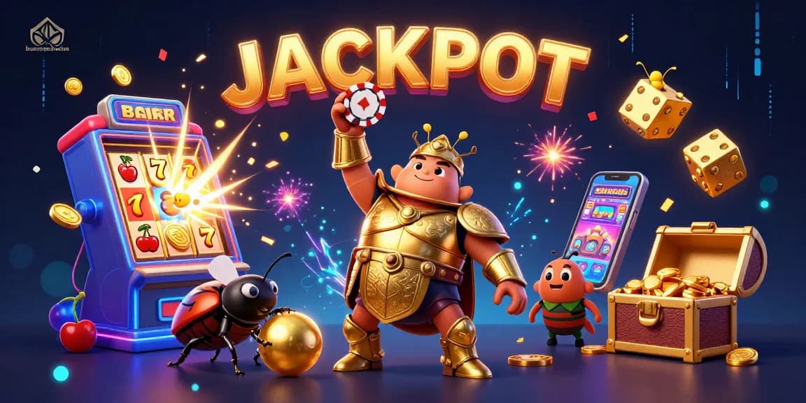 Menggenggam chip poker, bunmeebuntea menampilkan kemenangan jackpot berlimpah dalam ilustrasi 3D yang mengesankan.