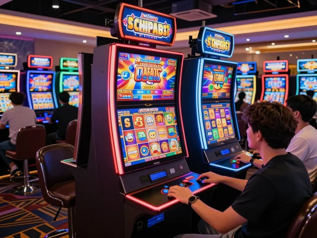 Engaging with thrilling situs slot games in a lively online casino environment.