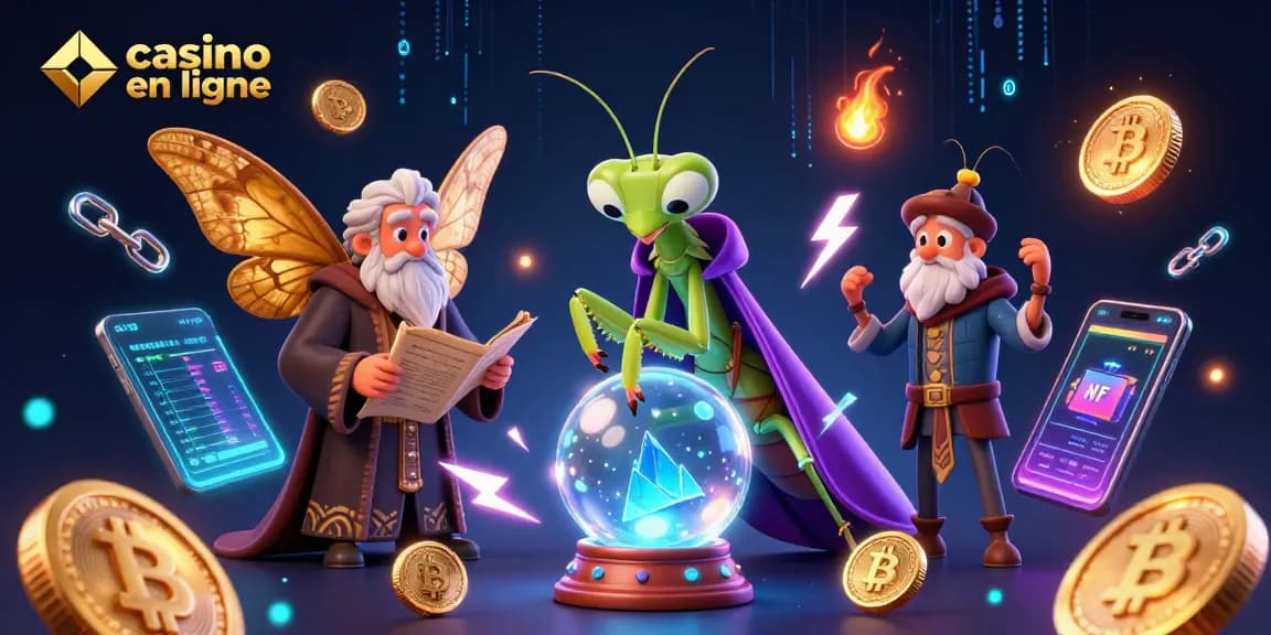 Jouer au casino en ligne avec des personnages fantastiques et des éléments numériques futuristes.