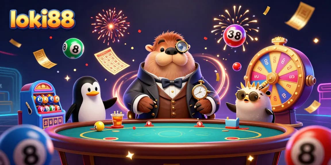 Experience the excitement of loki88 with a vibrant underwater poker scene featuring unique characters and festive elements.