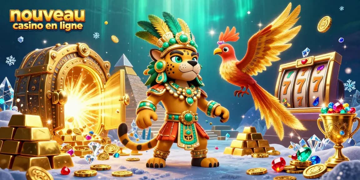 Visualisez le nouveau casino en ligne avec un prêtre jaguar et des trésors scintillants.