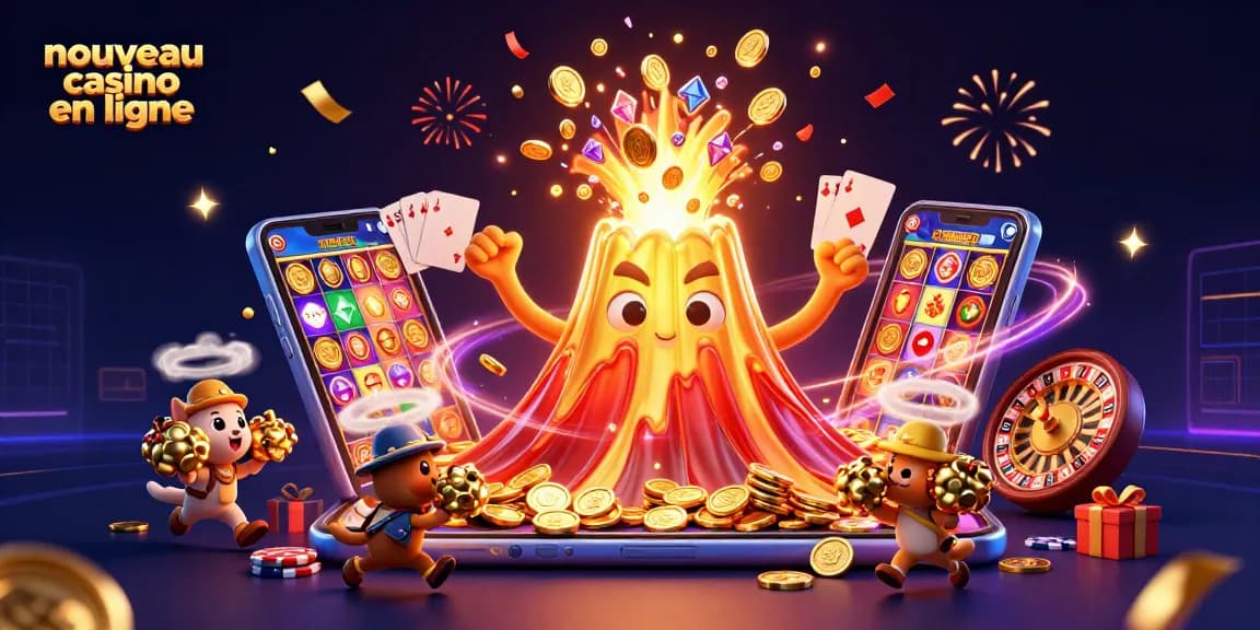 Gagnez gros avec le nouveau casino en ligne, une scène captivante de jeux et de trésors flamboyants.