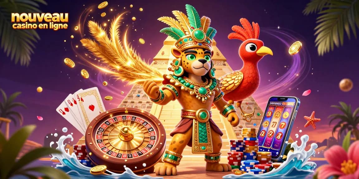 Découvrez le monde fascinant du nouveau casino en ligne avec cette illustration captivante et dynamique.