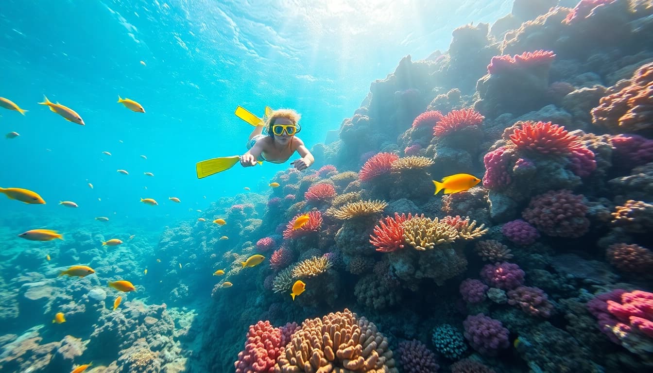 Experience the joy of the best snorkeling in Cabo, where colorful fish swim among vibrant coral reefs.