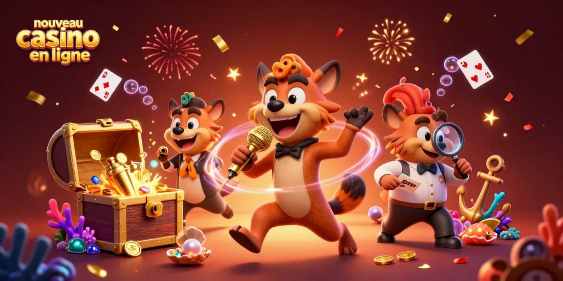Engagez-vous dans le nouveau casino en ligne avec des hyènes jouant dans un club comique animé.