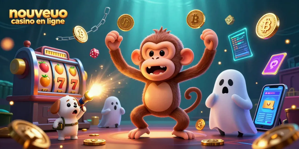Profitez de l'expérience d'un nouveau casino en ligne avec un singe malicieux et un chiot chasseur de fantômes.