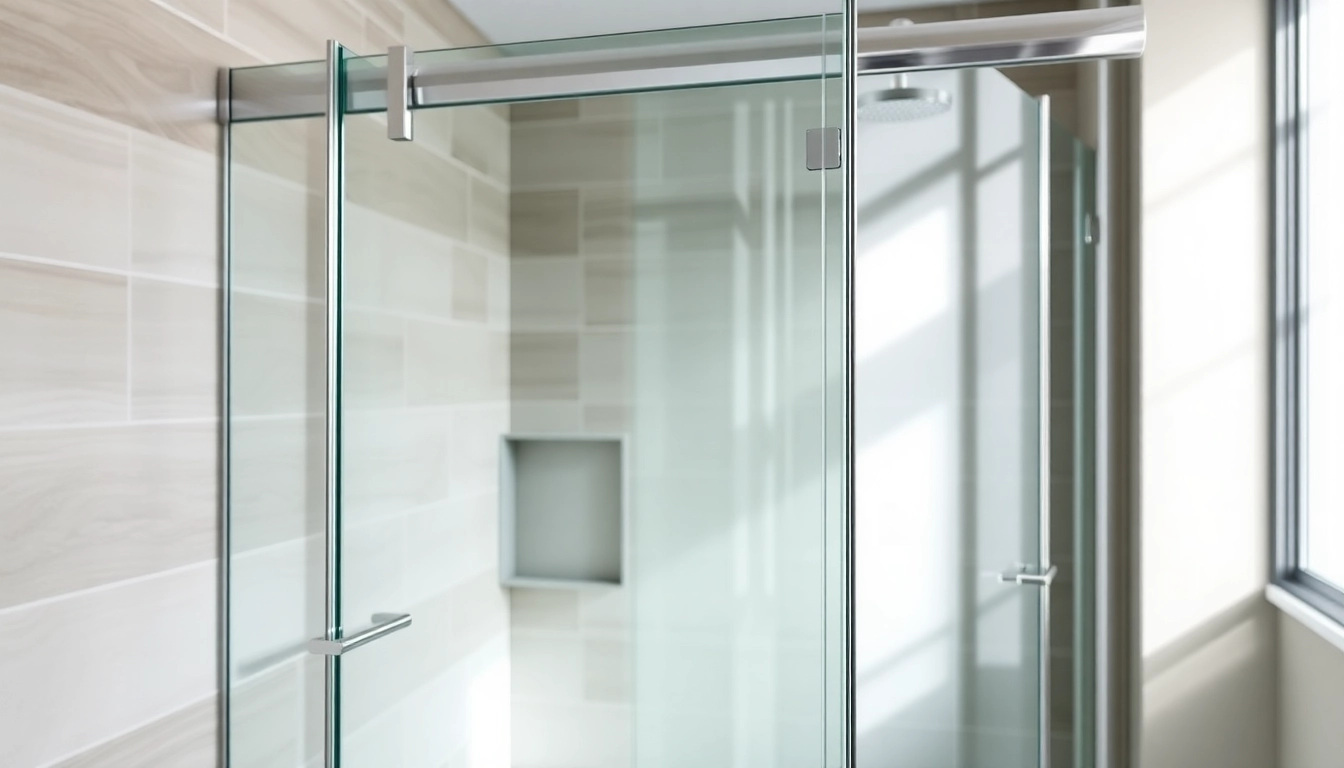 Elegant glass shower doors enhancing a modern bathroom's aesthetic appeal.