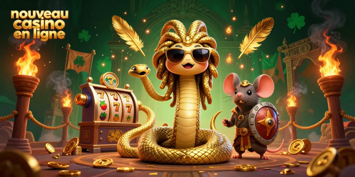 Découvrez le nouveau casino en ligne avec des personnages intrigants dans une scène animée de machines à sous.