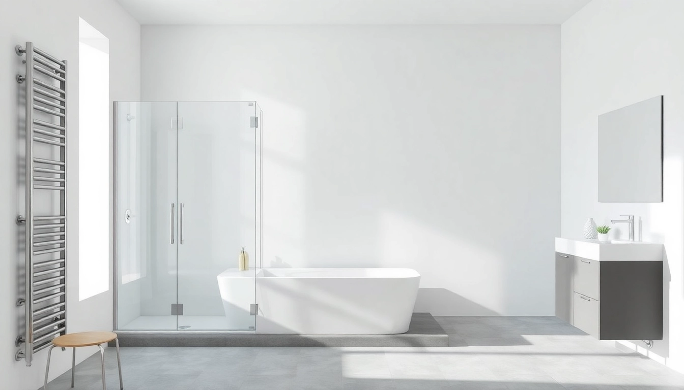 Sonni sanitär GmbH bietet elegante Duschwände und Heizkörper für moderne Badezimmer an.