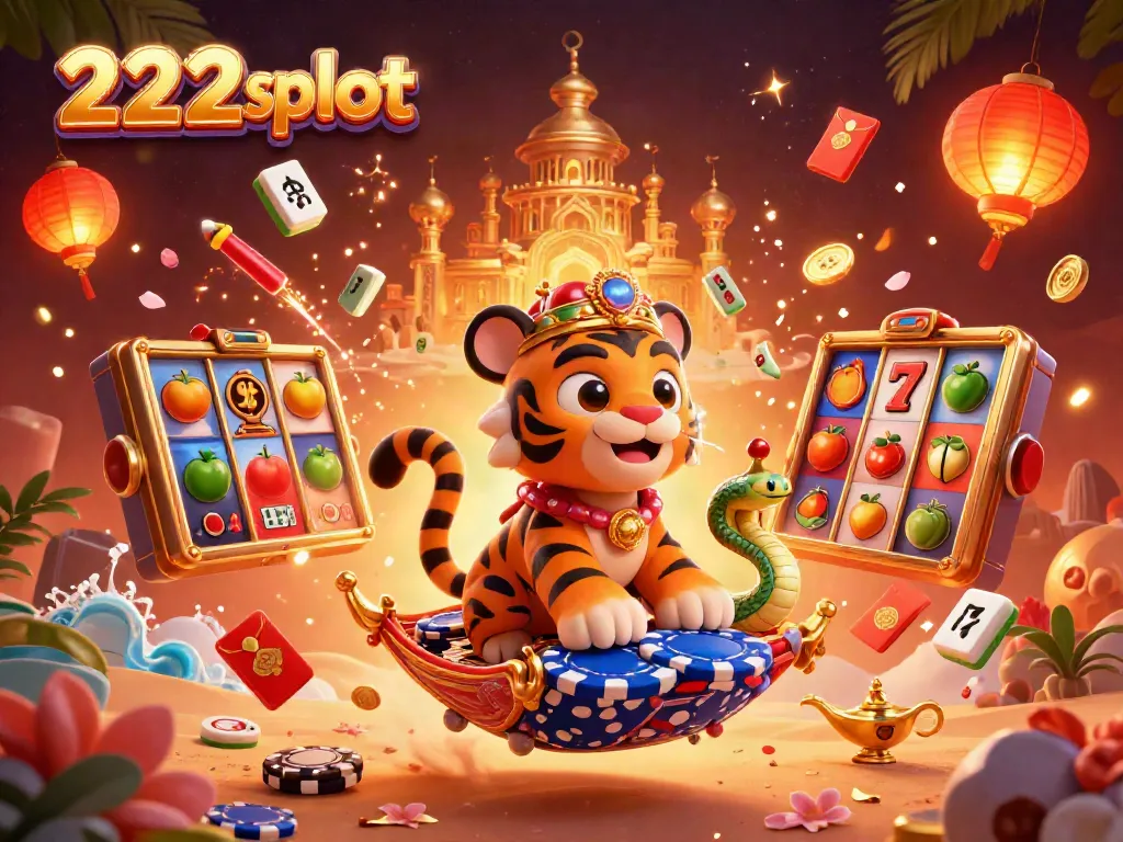 Permainan seru slot 222slot dengan sultan dan genie, suasana kasino yang menarik