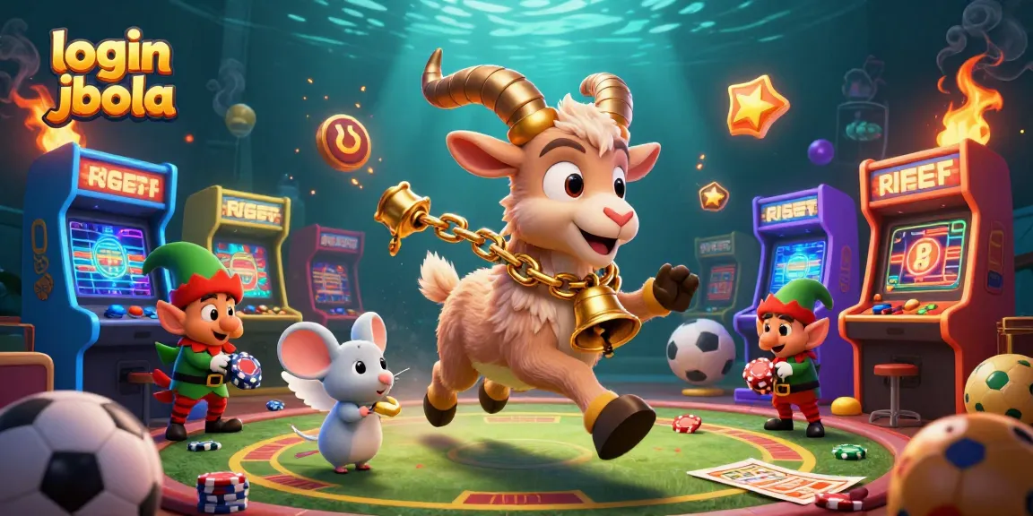 Experience login judi bola with a thrilling scene of a 3D casino featuring Krampus, an angel mouse, and mischievous gremlins.