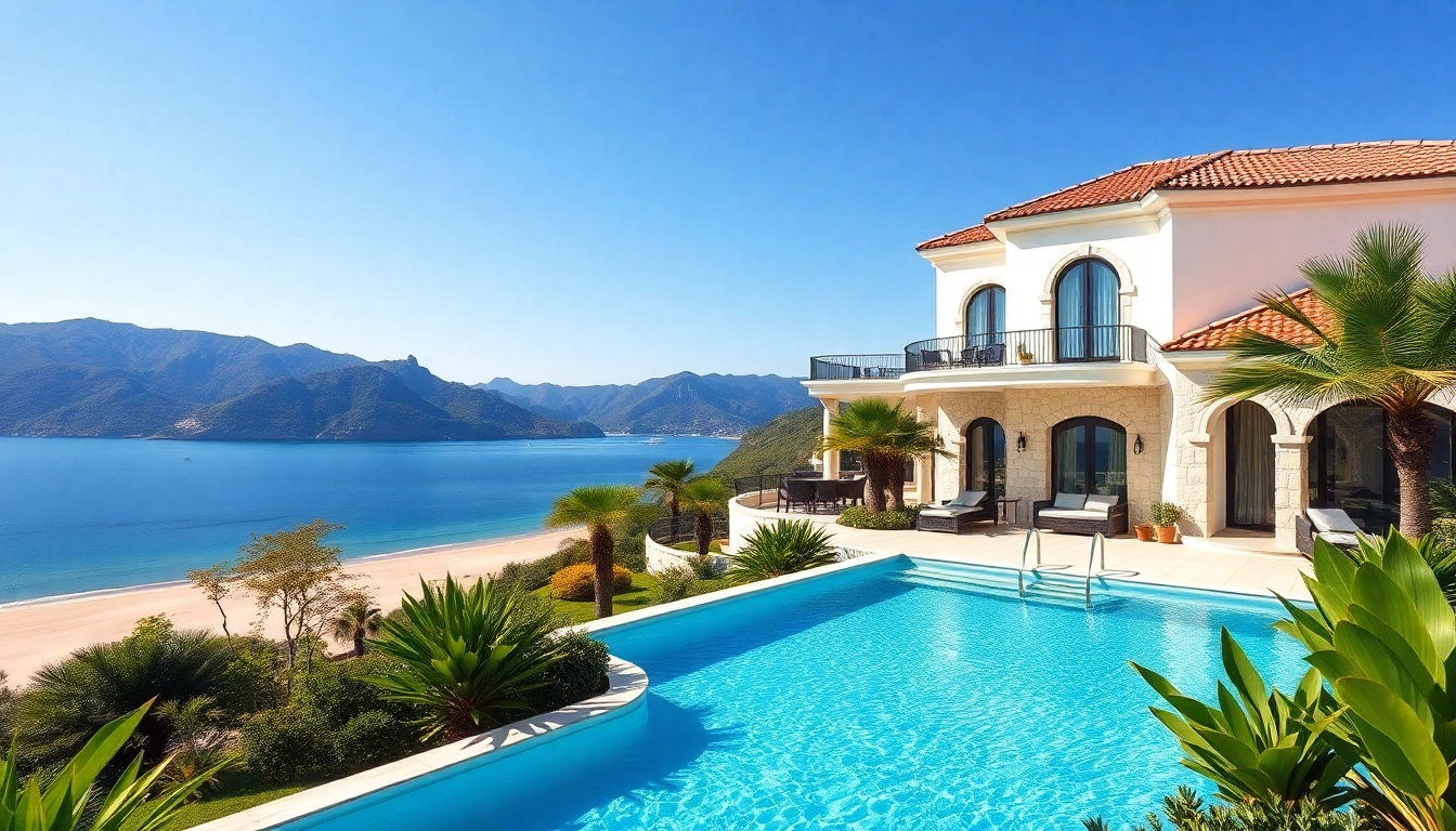 Enchanting villa showcasing alanya turkey homes for sale against stunning Mediterranean scenery.