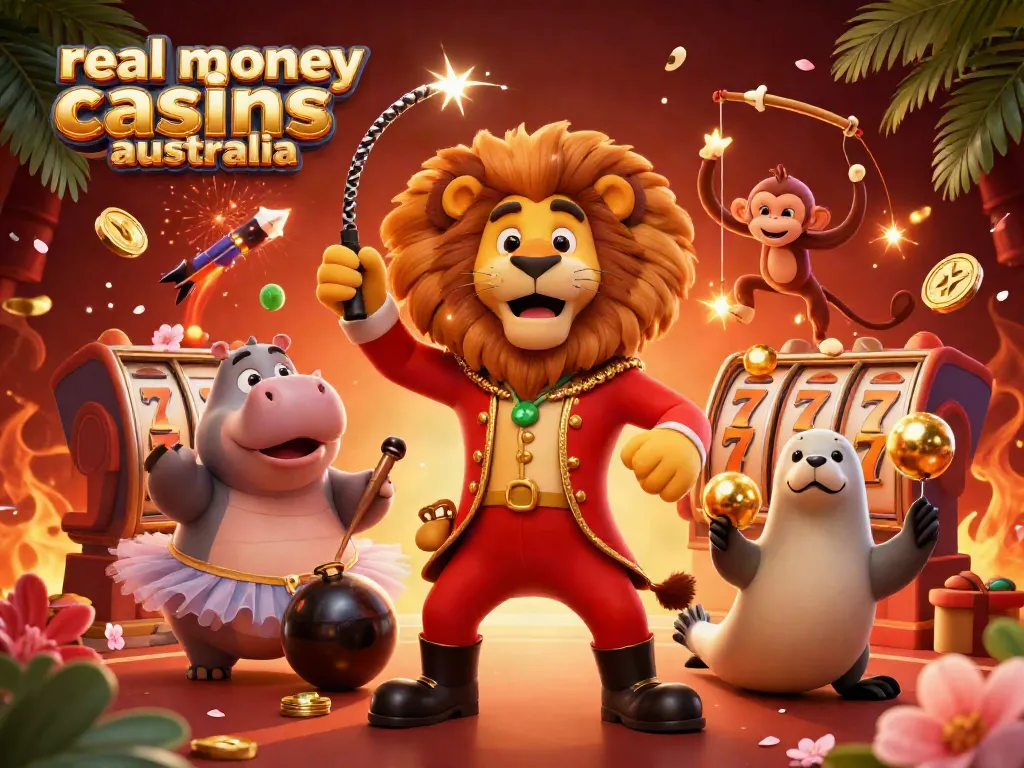 Experience the excitement of real money casinos Australia with vibrant characters in a lively casino scene.