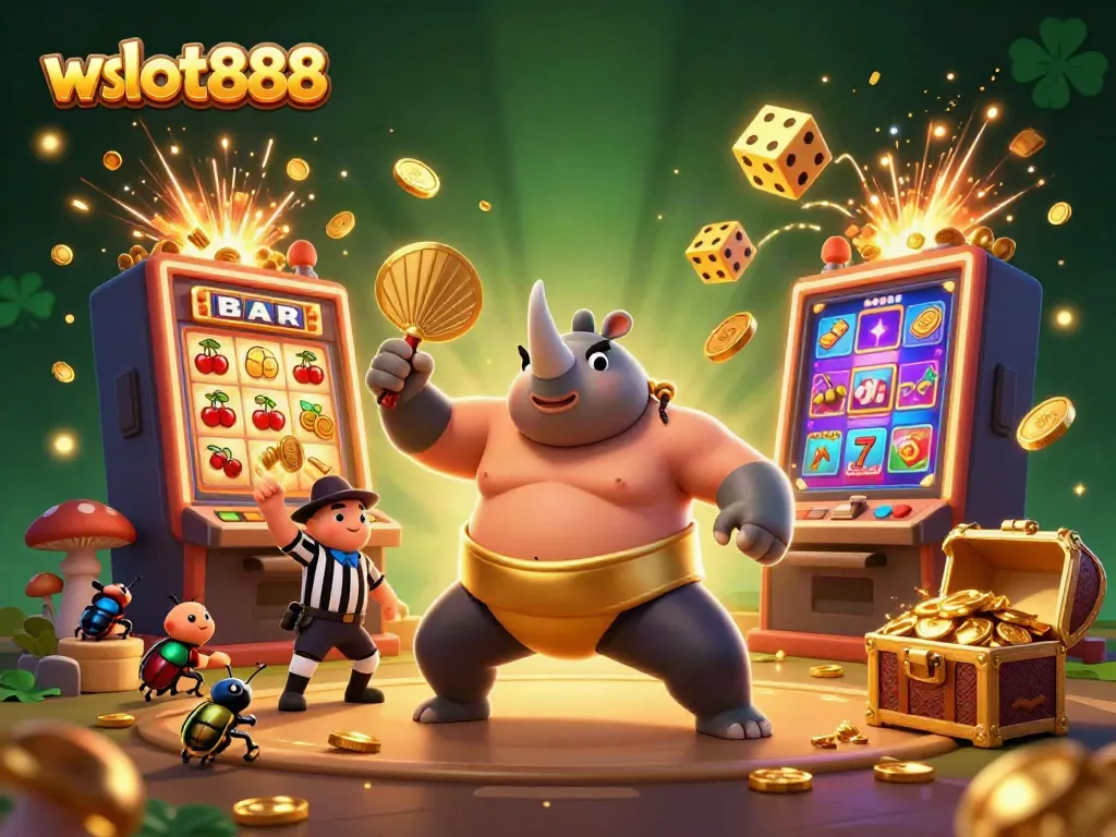 Permainan slot seru di wslot888 dengan ilustrasi menarik dari juara sumo keong.