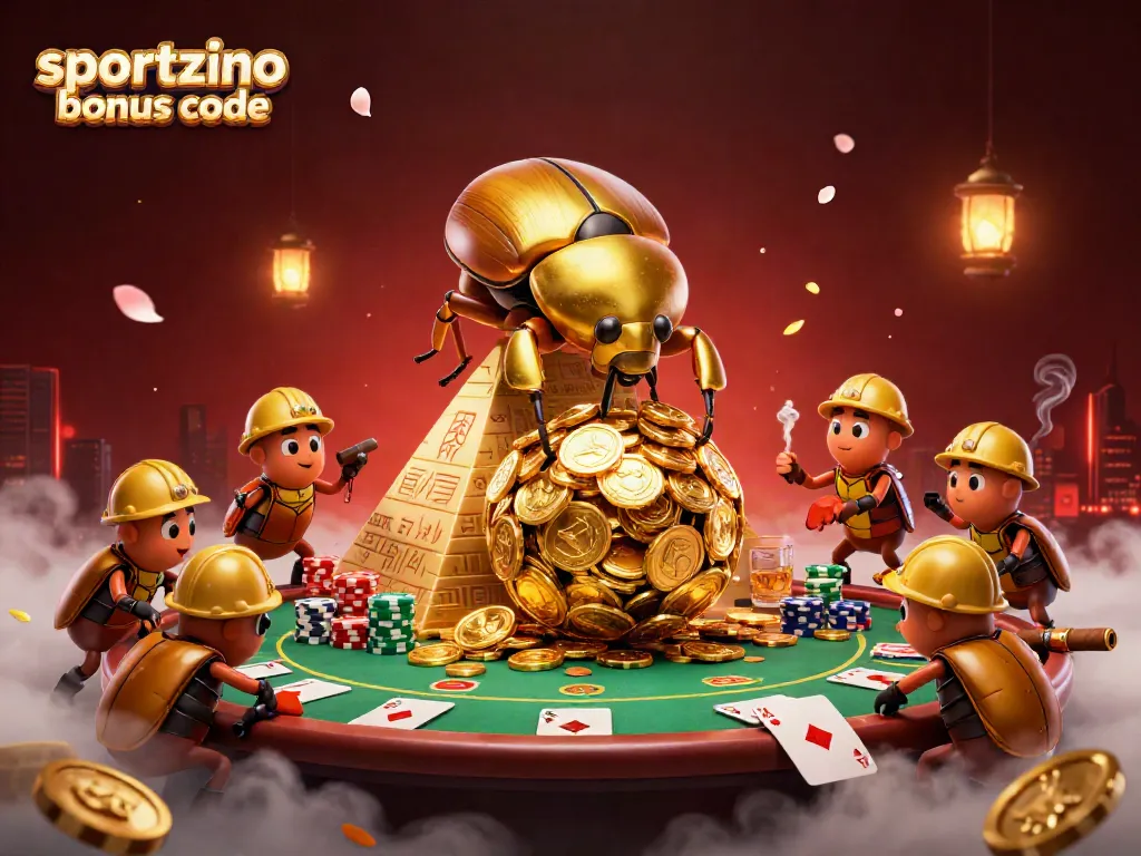 Experience the excitement of the sportzino bonus code in a vibrant, dynamic casino setting with golden coins.