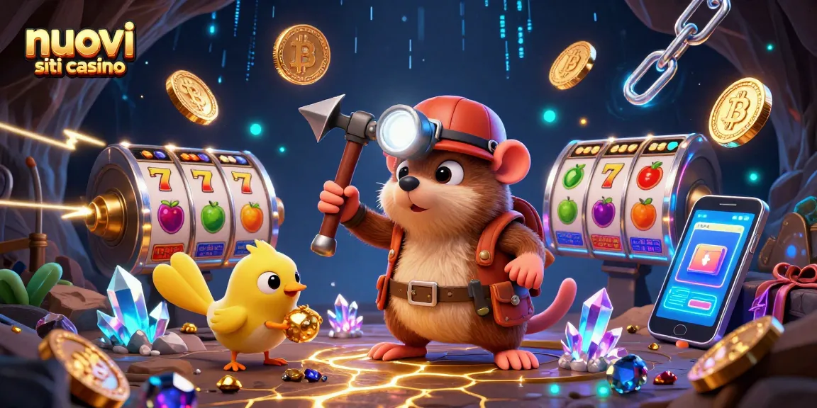 Scopri i nuovi siti casino con la nostra illustrazione di una talpa avventurosa e simboli delle slot.