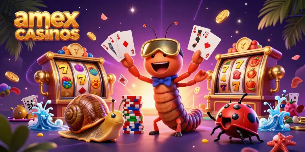 Experience the excitement of amex casinos with vibrant characters and dynamic game elements in a rich casino scene.
