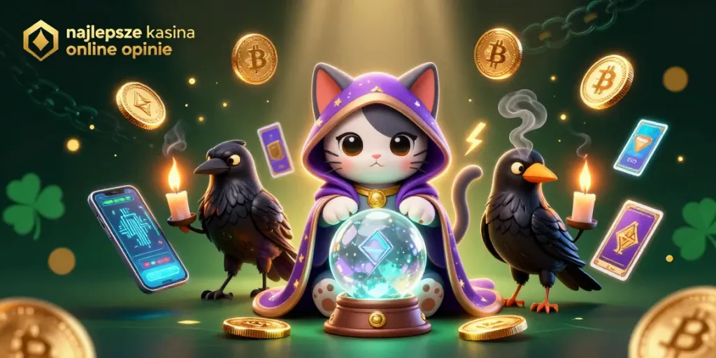 Explore the vibrant world of najlepsze kasyna online opinie through a mystical fortune teller scene.