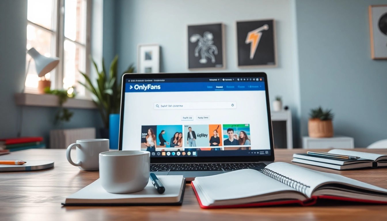 Onlyfans finder search engine interface on a modern workspace