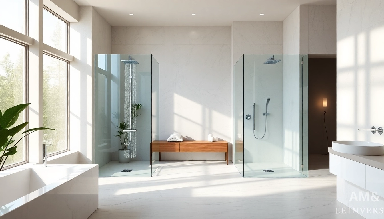 Experience elegant showers Australia featuring luxurious design and natural lighting for a relaxing bathroom.