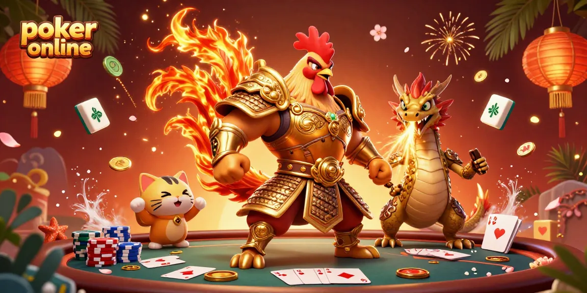 Jouer au poker en ligne avec des personnages colorés et des éléments de jeu captivants.