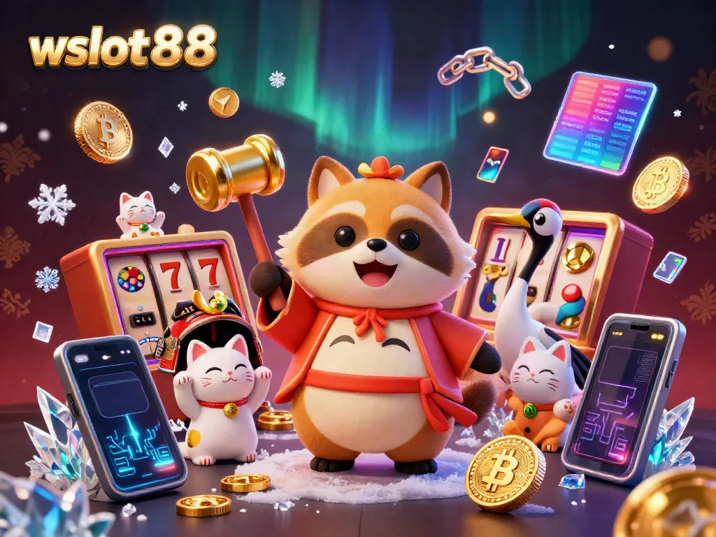 Permainan slot wslot888 menghadirkan keberuntungan dengan karakter ceria dan simbol jackpot.