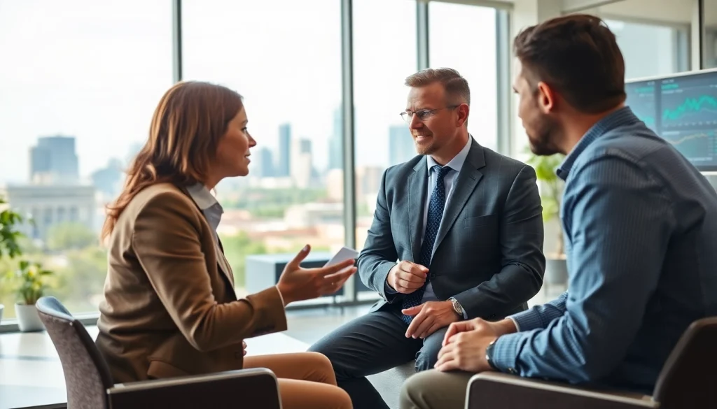 Engaged clients discussing investment management San Antonio strategies with a financial advisor.