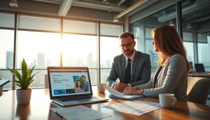 카드 현금화를 위해 상담하는 금융 전문가와 고객의 대화 장면