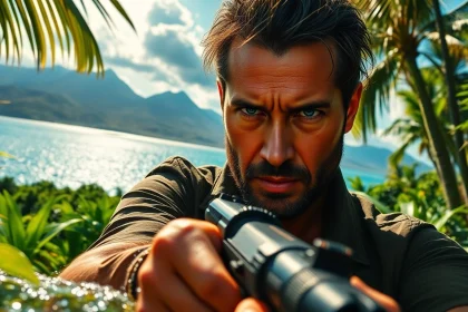 Experience Aloha and Bullets as Leroy Silver navigates a vibrant Hawaiian landscape amid danger.
