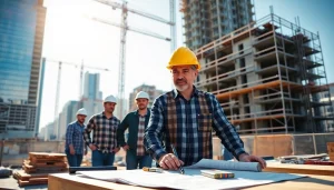 Engage with a professional Manhattan General Contractor overseeing a vibrant construction project.